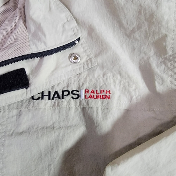 Vintage Mens Ralph Lauren and Chaps Nylon pullover Tan Jacket Size XL - Picture 4 of 12